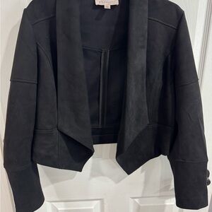 Philosophy Faux Leather Black Blazer Jacket